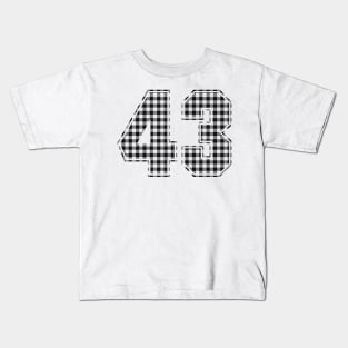 Plaid Number - 43 - Dark Kids T-Shirt